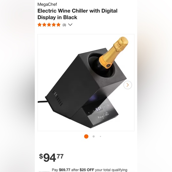 Electric Wine Chiller with Digital Display in Black/ Magic Chef - Picture 1 of 12
